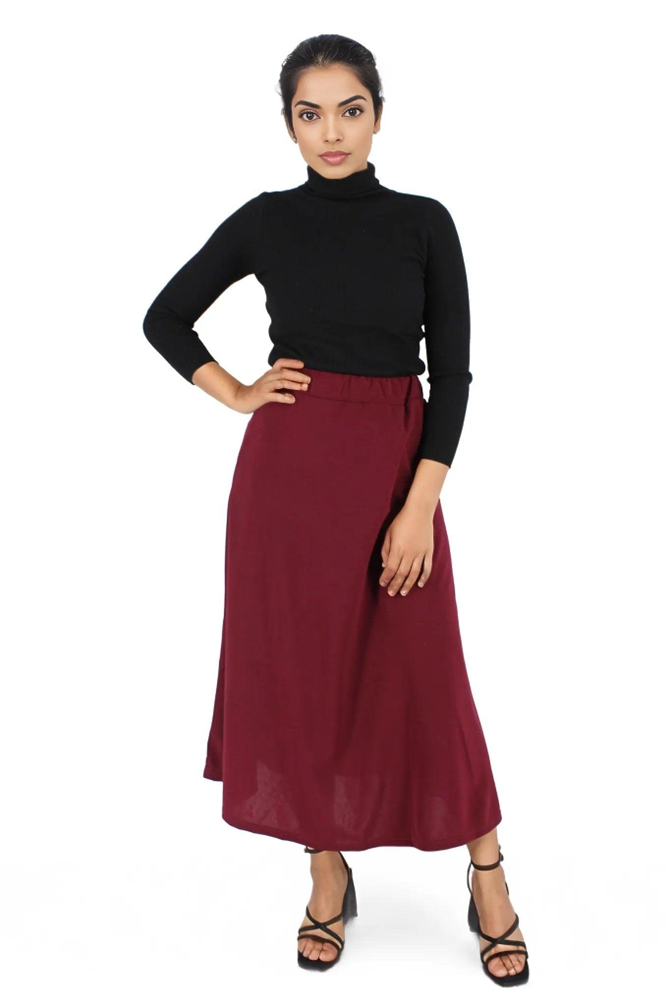 A-Line Midi Skirt With Pockets - Styledd by L&M