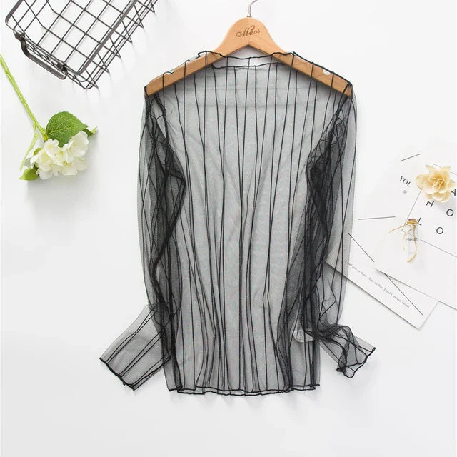 Basic Sheer Mesh T Shirts - Styledd by L&M