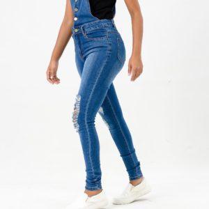 Button Up Denim Skinny Overalls ST54 - Styledd by L&M