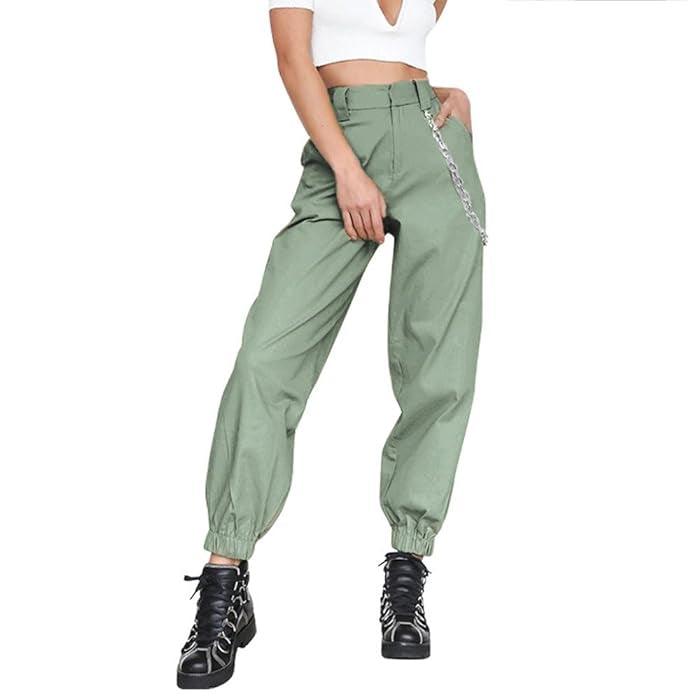 High Waist Button Cargo Pants without chain - Styledd by L&M