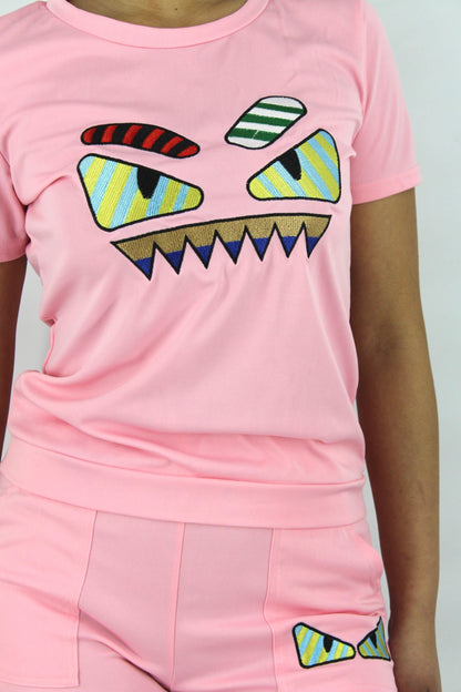 Cartoon Monster Two Piece Top and Shorts Set - Styledd by L&M