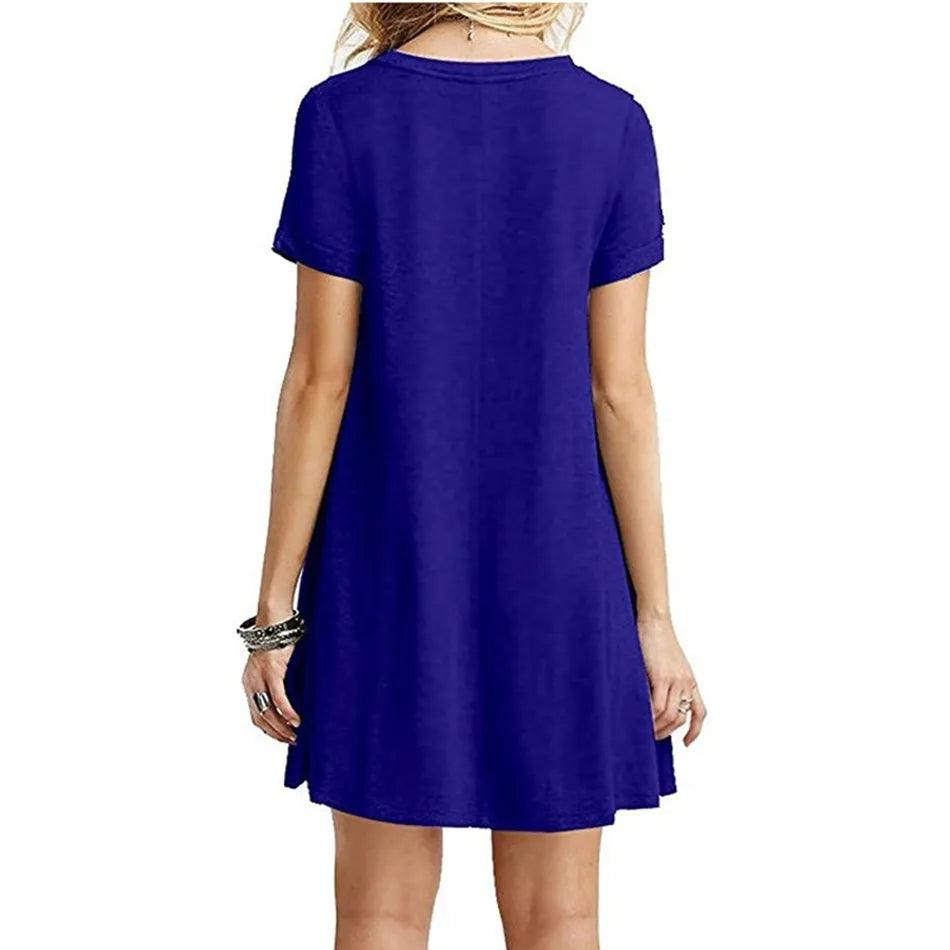 Casual Short Sleeve Mini Dress - Styledd by L&M