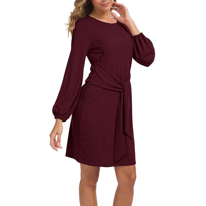 Casual Tie Waist Sweater Dress - Styledd by L&M