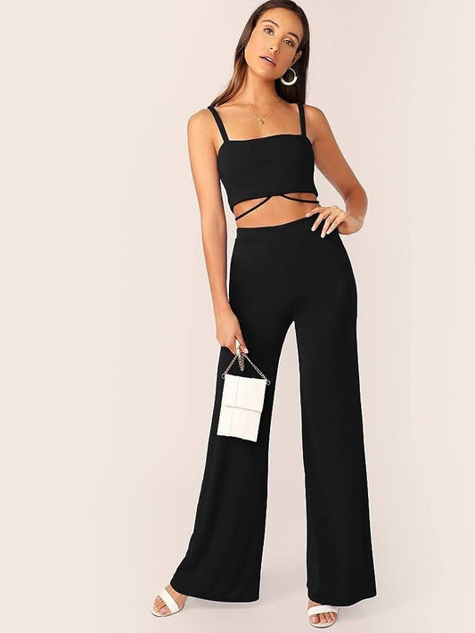 Chic pants and Crop Top Set - Styledd by L&M