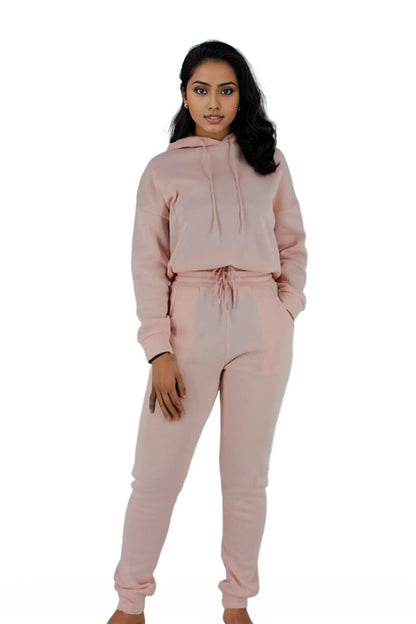 Cropped Hoodie with Drawstrings and Pants Tracksuit Set - Styledd by L&M