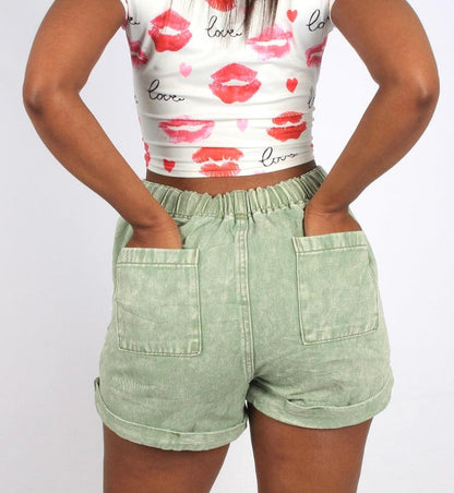 Denim Shorts with Drawstring - Styledd by L&M