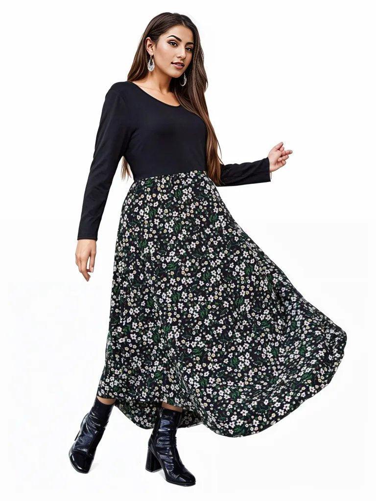 Ditsy Floral maxi dress plus size - Styledd by L&M