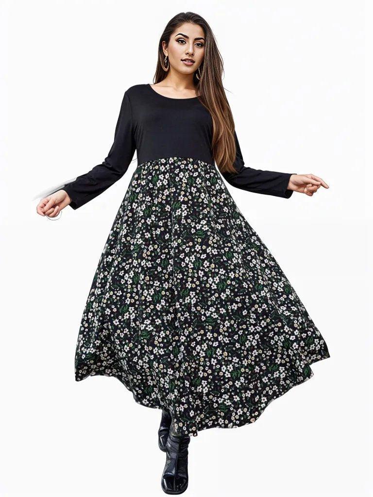 Ditsy Floral maxi dress plus size - Styledd by L&M