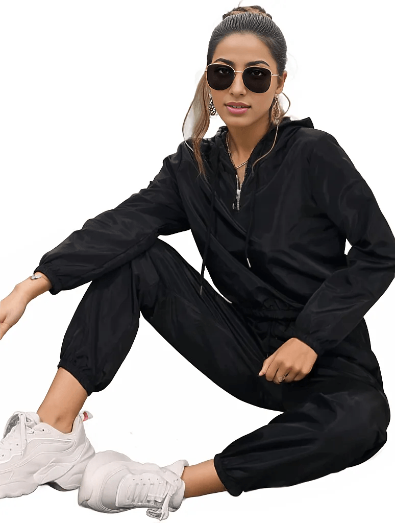 Drawstring Sweatshirt With Zip and Hoodie & Sweatpants Set - Styledd by L&M