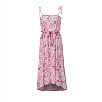 Floral Print Drawstring Midi Dress - Styledd by L&M