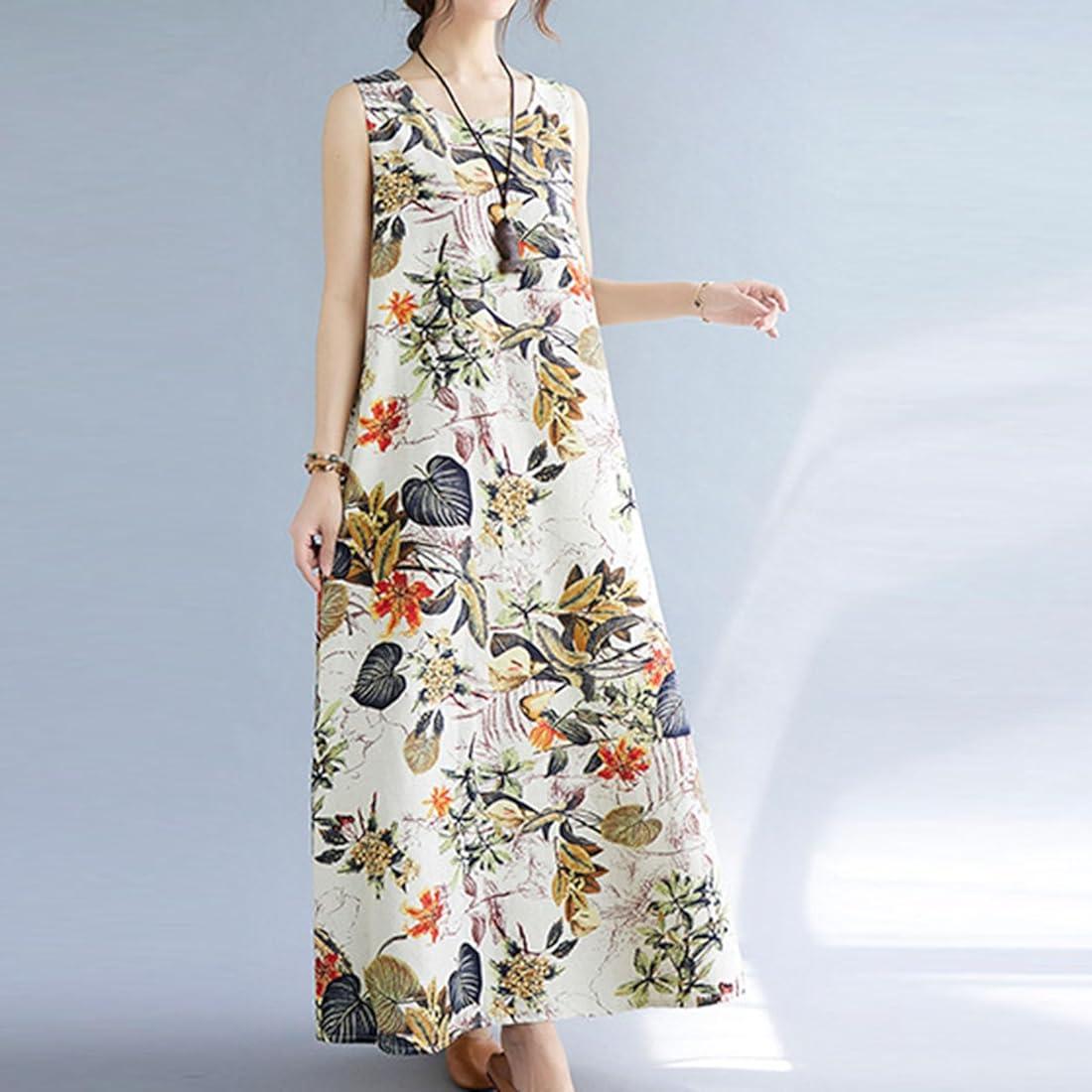 Flower Printed Loose Hem Lady Summer Dress - Styledd by L&M