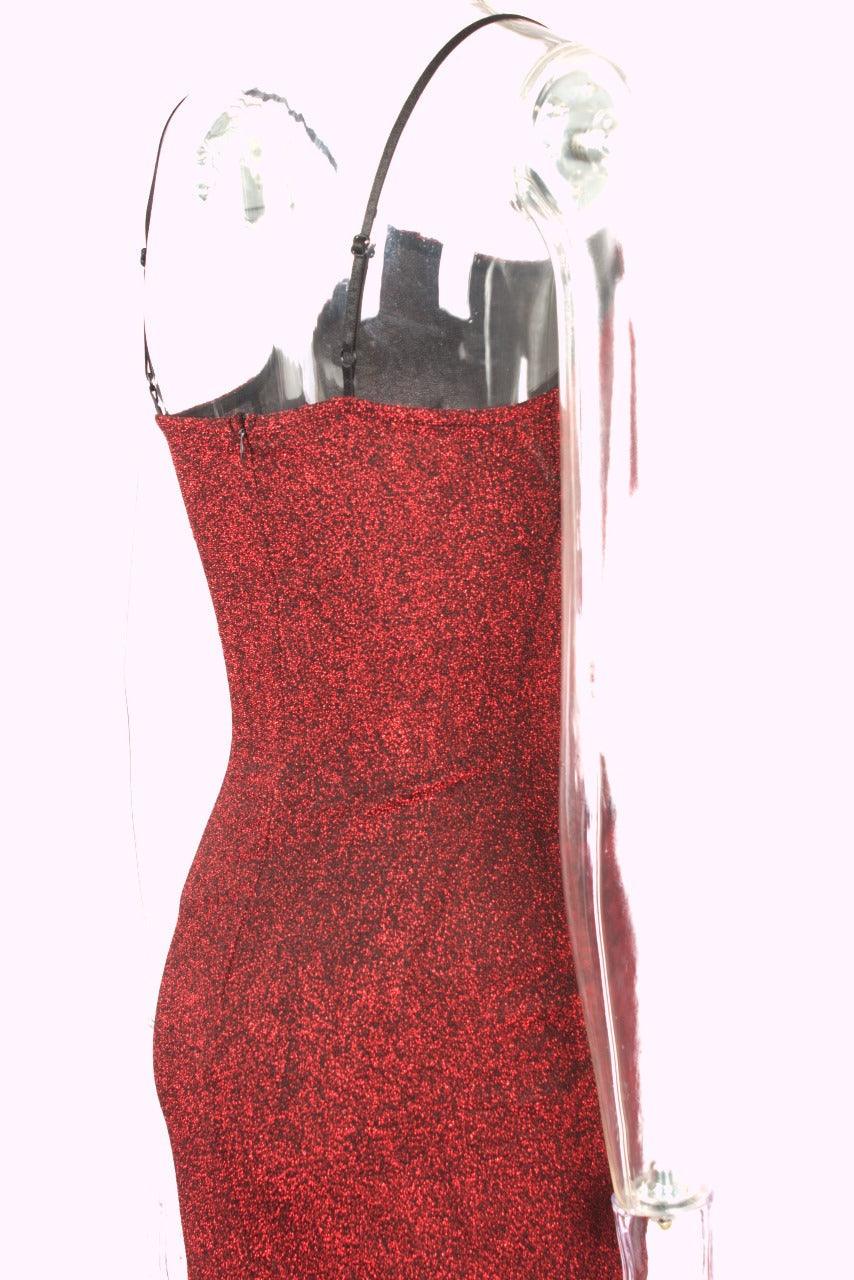 Glitter Backless Draped Side Cami Dress - Styledd by L&M