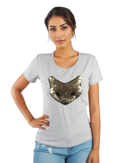 Glitter Graphic Fox T-Shirt - Styledd by L&M