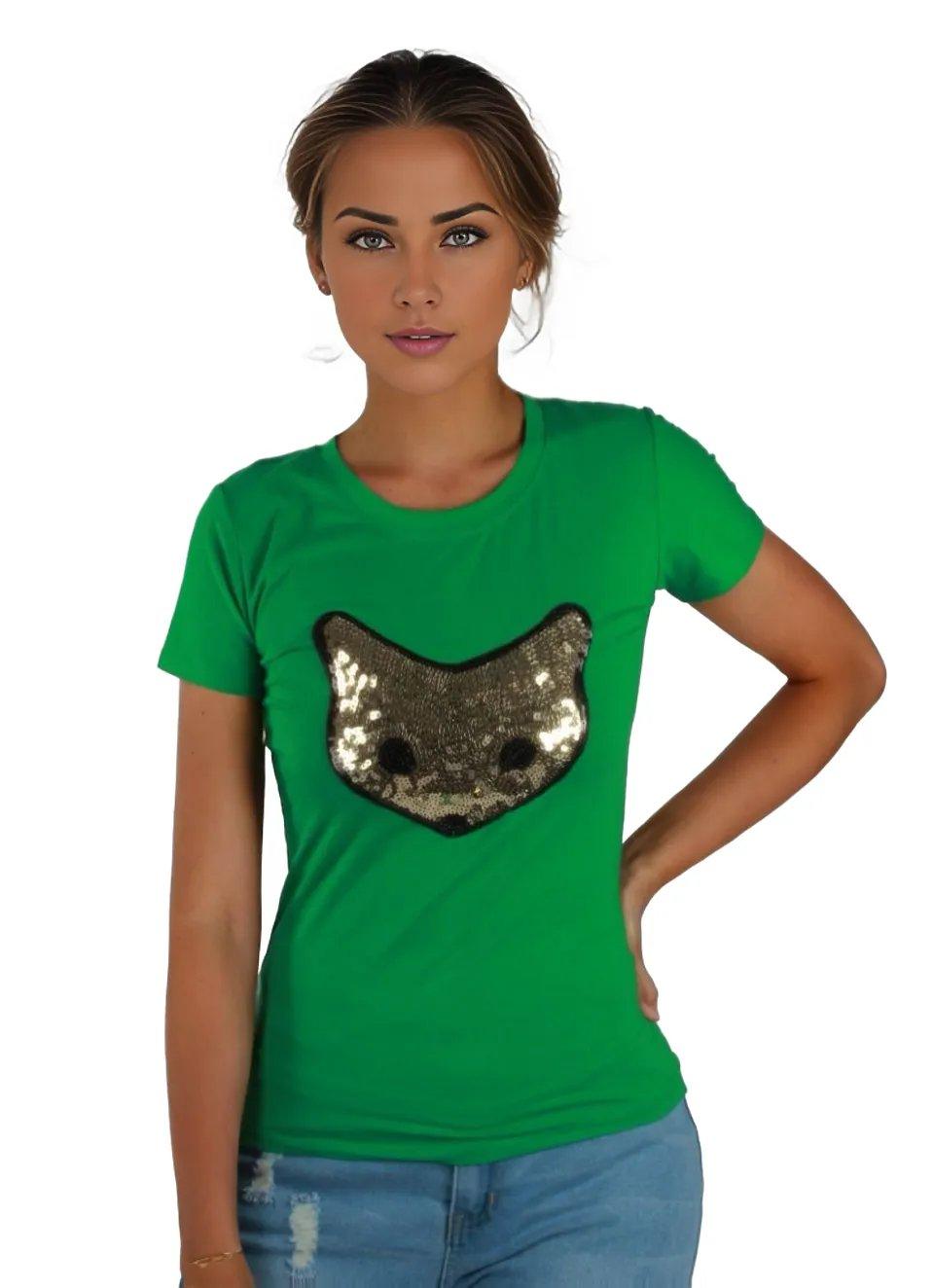 Glitter Graphic Fox T-Shirt - Styledd by L&M