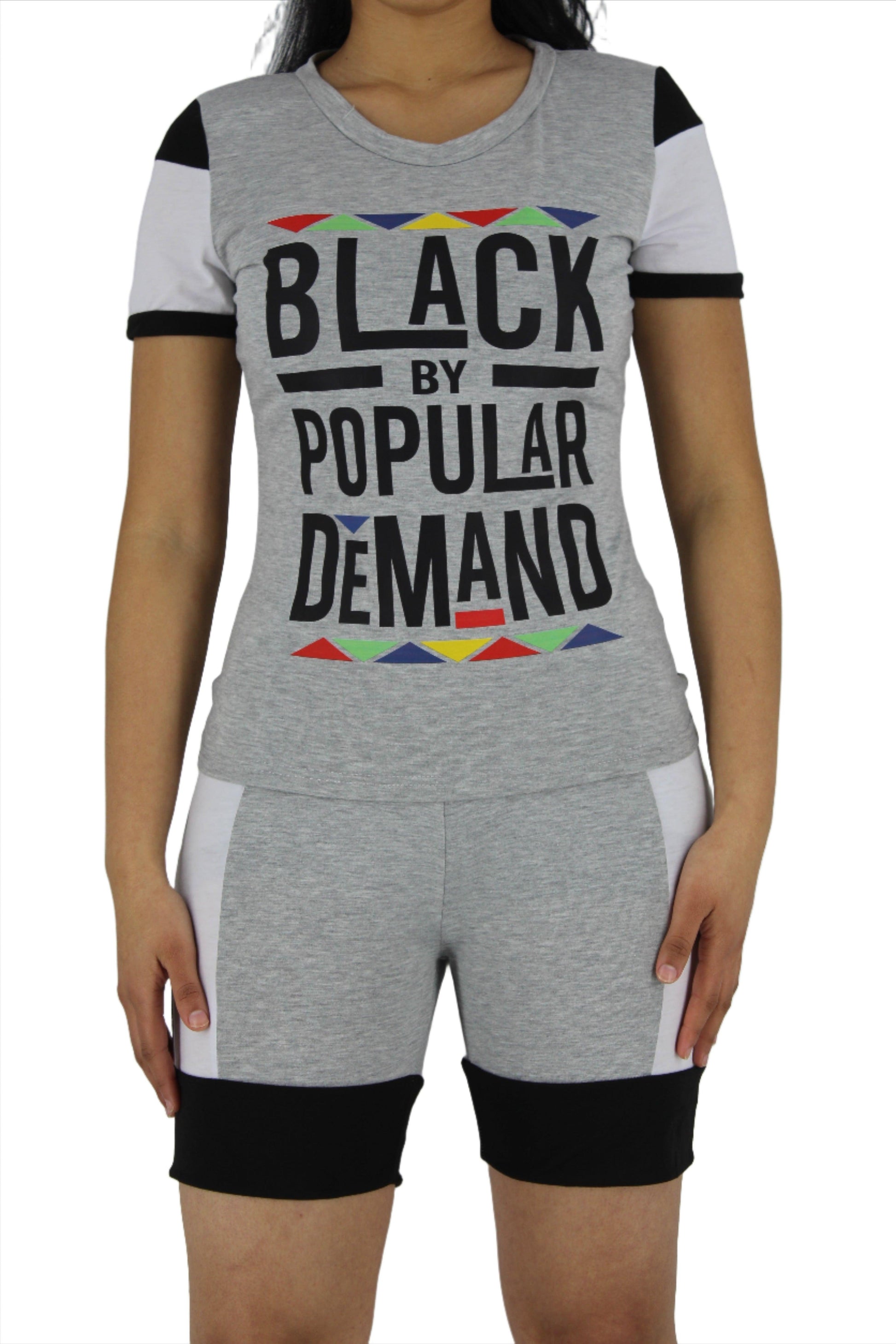 Graphic Letter 2 Piece Colou Block Athleisure Set - Styledd by L&M