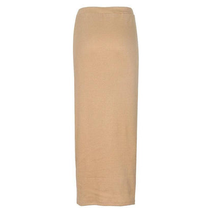 High Waist Button Bodycon Maxi Skirt - Styledd by L&M