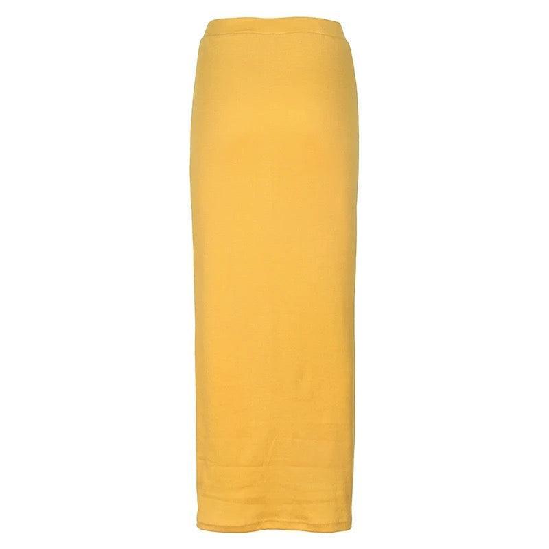 High Waist Button Bodycon Maxi Skirt - Styledd by L&M