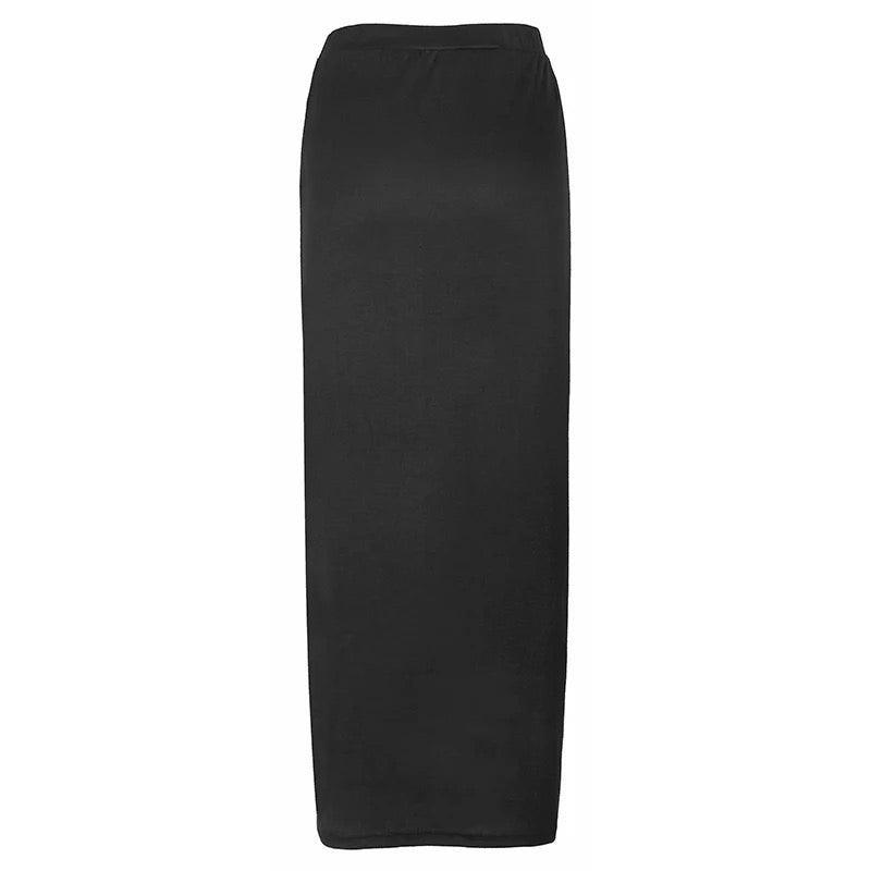 High Waist Button Bodycon Maxi Skirt - Styledd by L&M