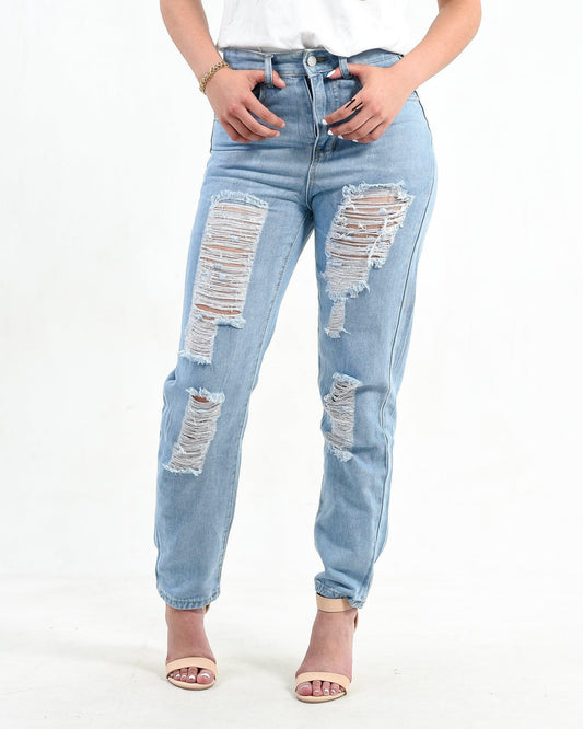 High Waisted Ripped Jeans ST14 - Styledd by L&M