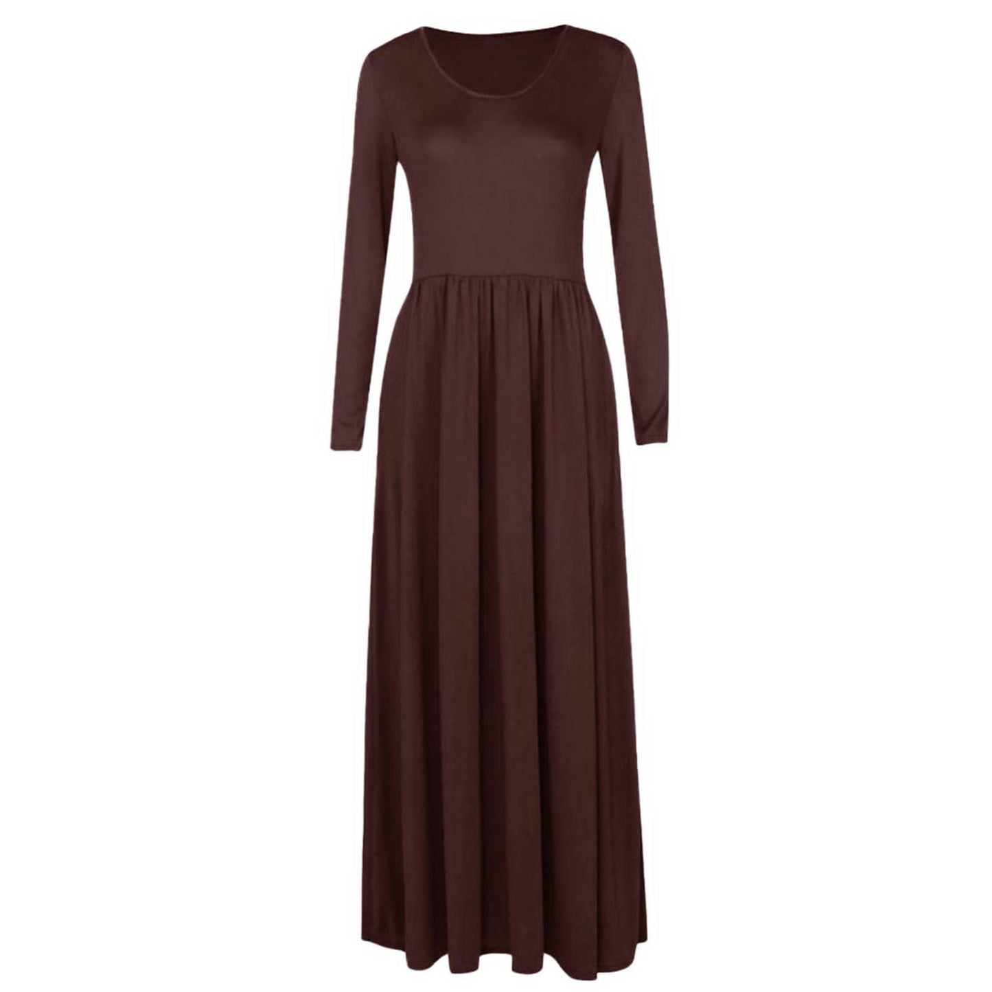 Long Sleeve Round Neck Maxi Dress - Styledd by L&M