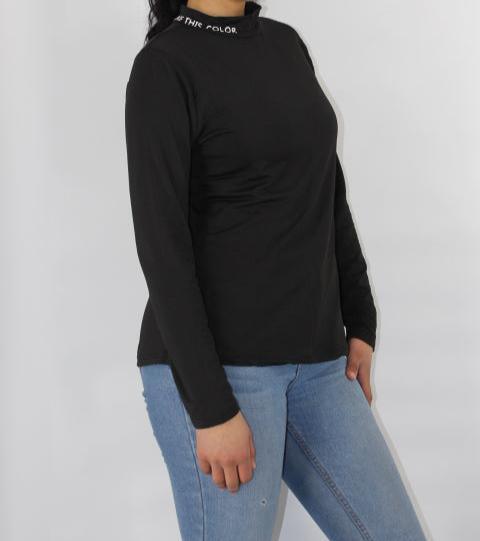 Graphic Turtle Neck Top - Styledd by L&M