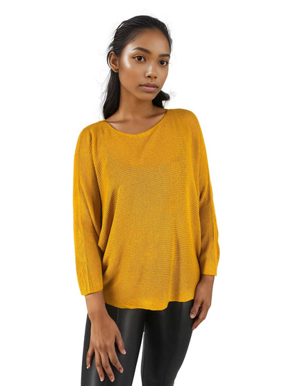 Knitted Batwing Long Sleeve Top - Styledd by L&M