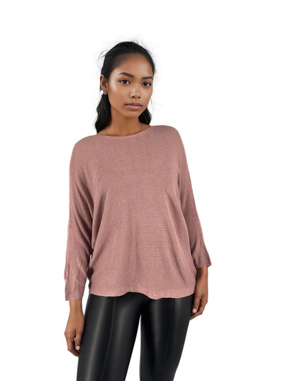 Knitted Batwing Long Sleeve Top - Styledd by L&M