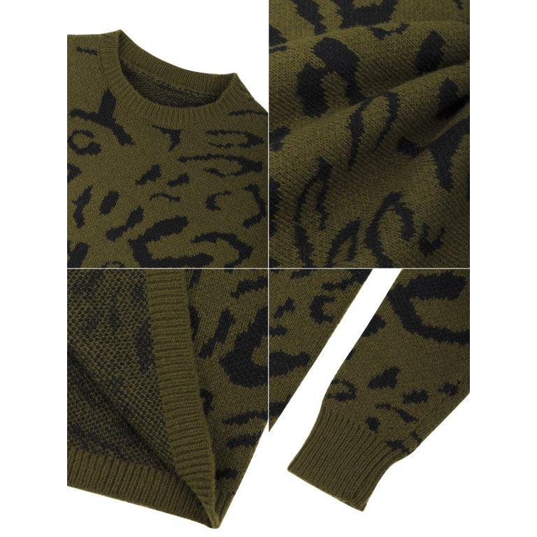 Leopard Pattern Pullover Sweater Jersey - Styledd by L&M