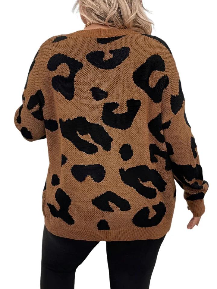 Leopard Pattern Pullover Sweater Jersey - Styledd by L&M