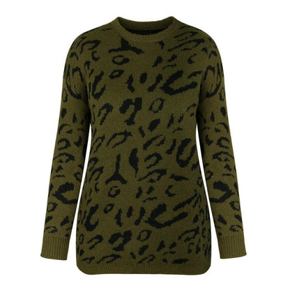 Leopard Pattern Pullover Sweater Jersey - Styledd by L&M