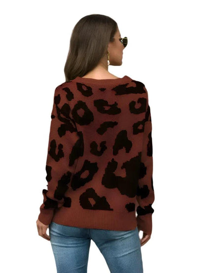 Leopard Pattern Pullover Sweater Jersey - Styledd by L&M