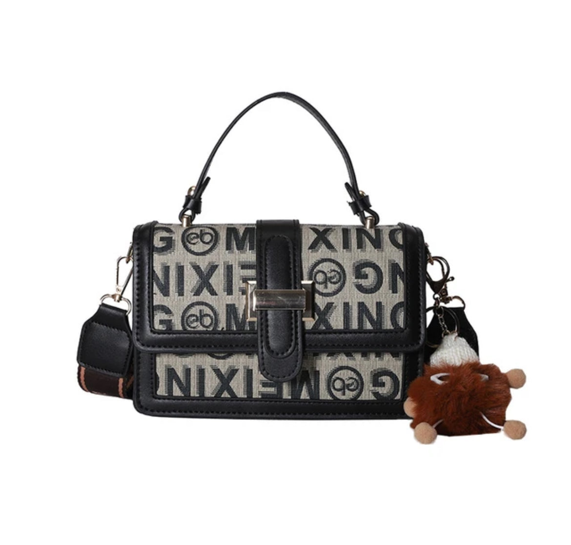 Letter printing portable casual shoulder crossbody bag