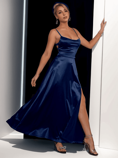 Long Maxi Satin Dress Cocktail dress - Styledd by L&M