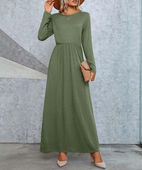 Long solid maxi dress - Styledd by L&M