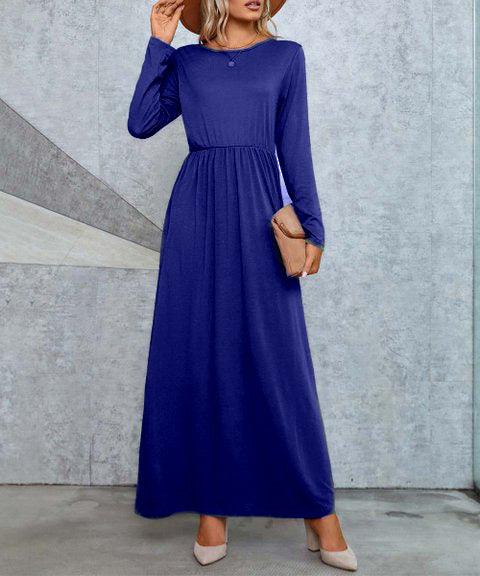 Long solid maxi dress - Styledd by L&M