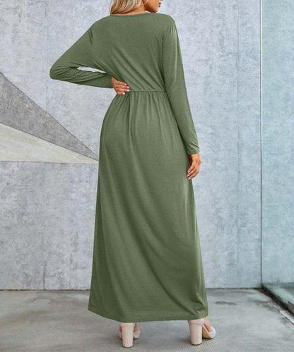 Long solid maxi dress - Styledd by L&M