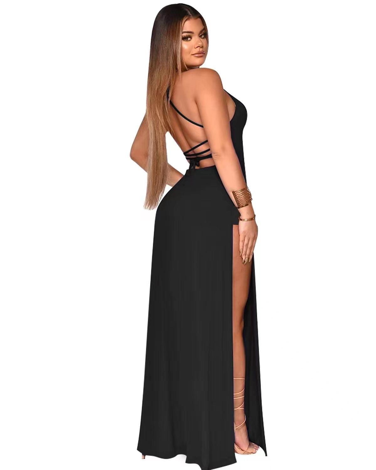 Maxi dress with shorts attached tie back - Styledd by L&M