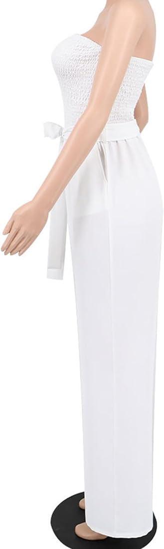 Off-Shoulder Tube Loose Long Straight Pants Jumpsuit – Stylish & Comfortable - Styledd by L&M