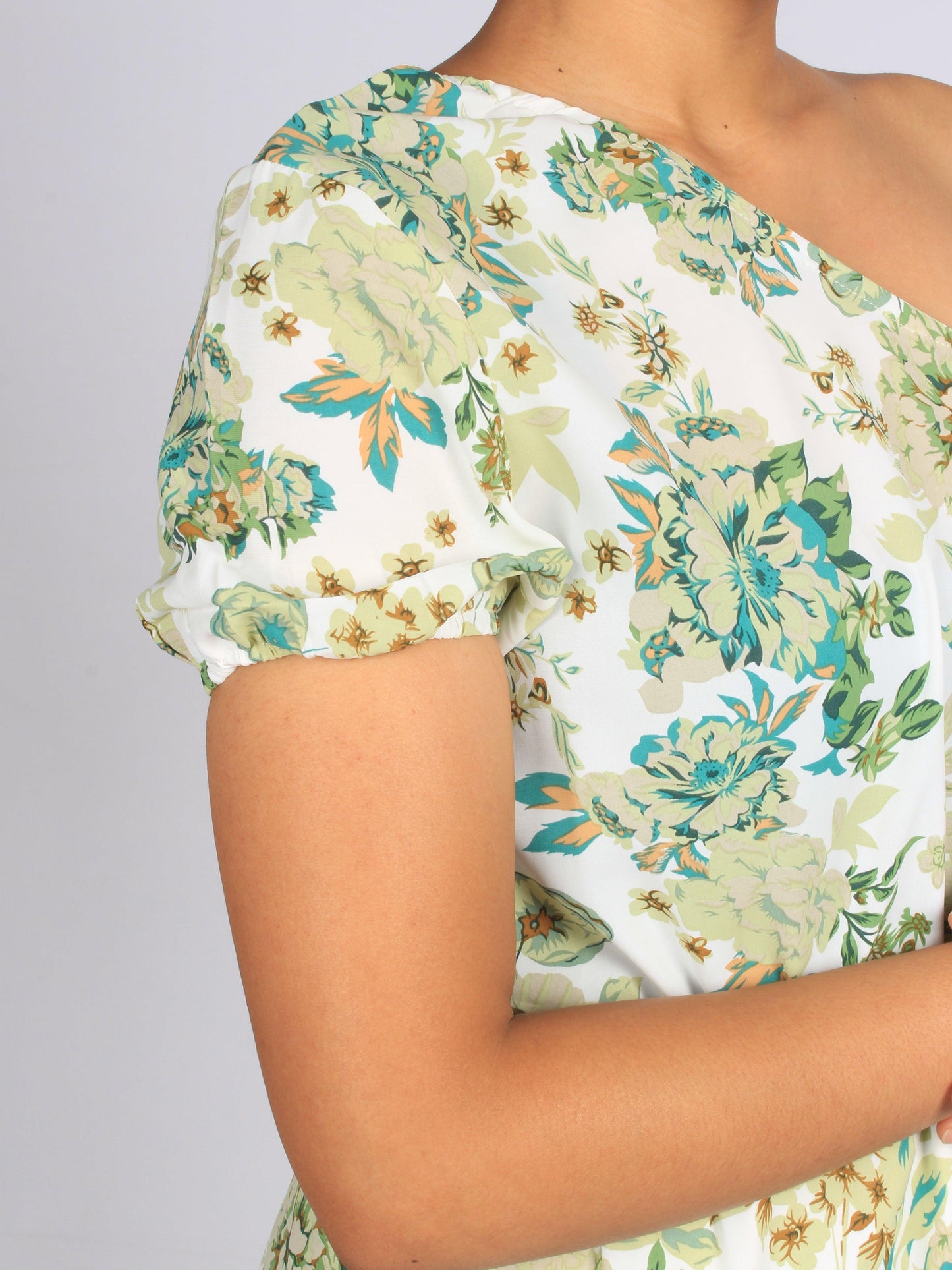 One Shoulder Maxi Floral Dress - Styledd by L&M