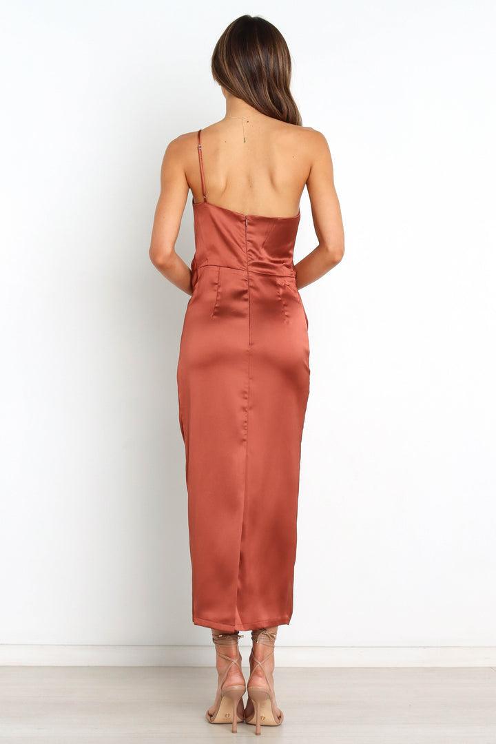 One shoulder strap satin dress - Styledd by L&M