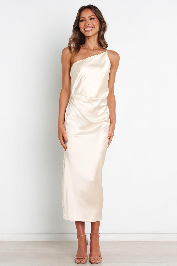 One shoulder strap satin dress - Styledd by L&M