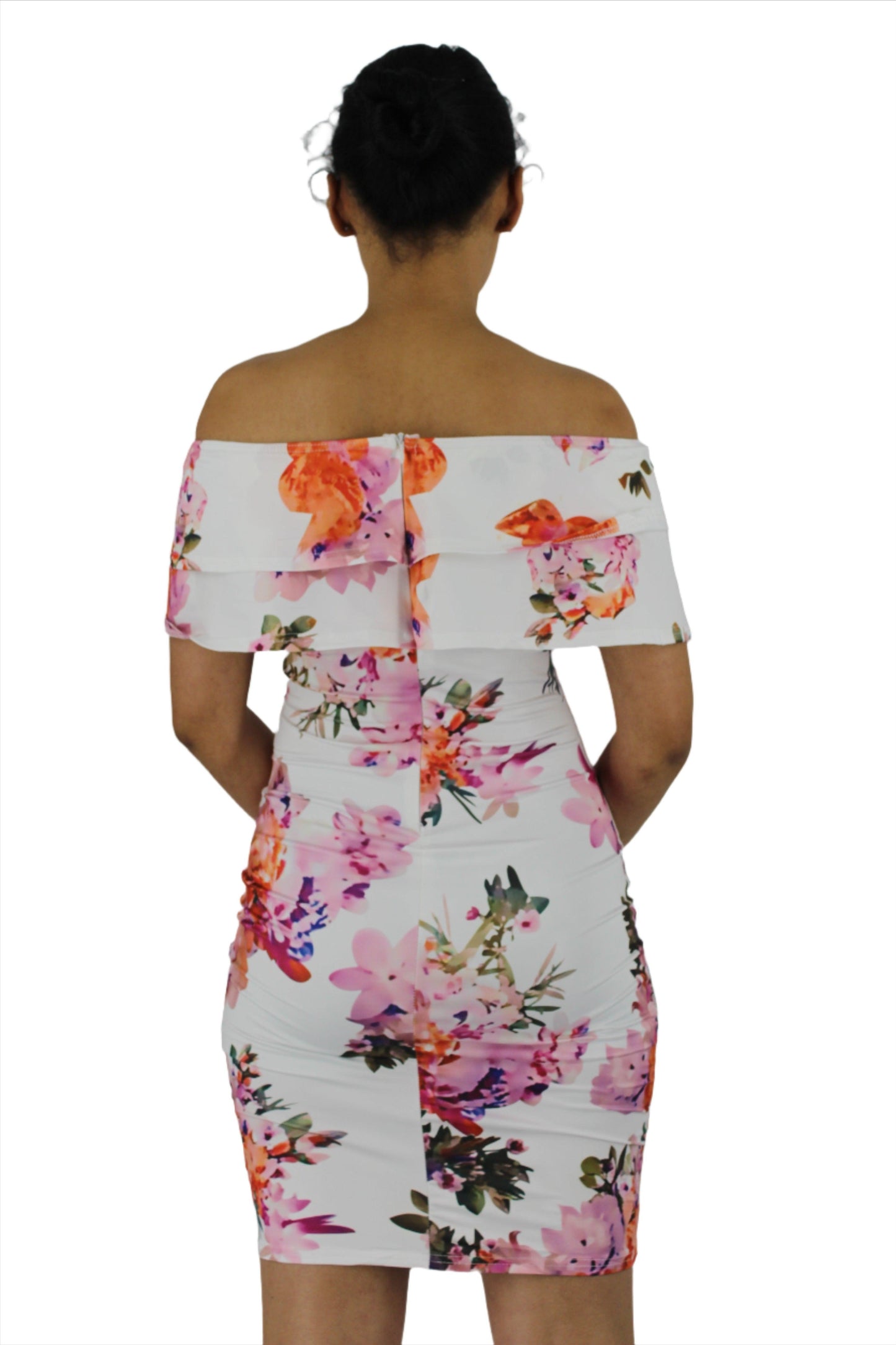 Printed Off Shoulder Mini Dress - Styledd by L&M