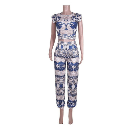 Printed Two Piece Top and Long Pants - Styledd by L&M