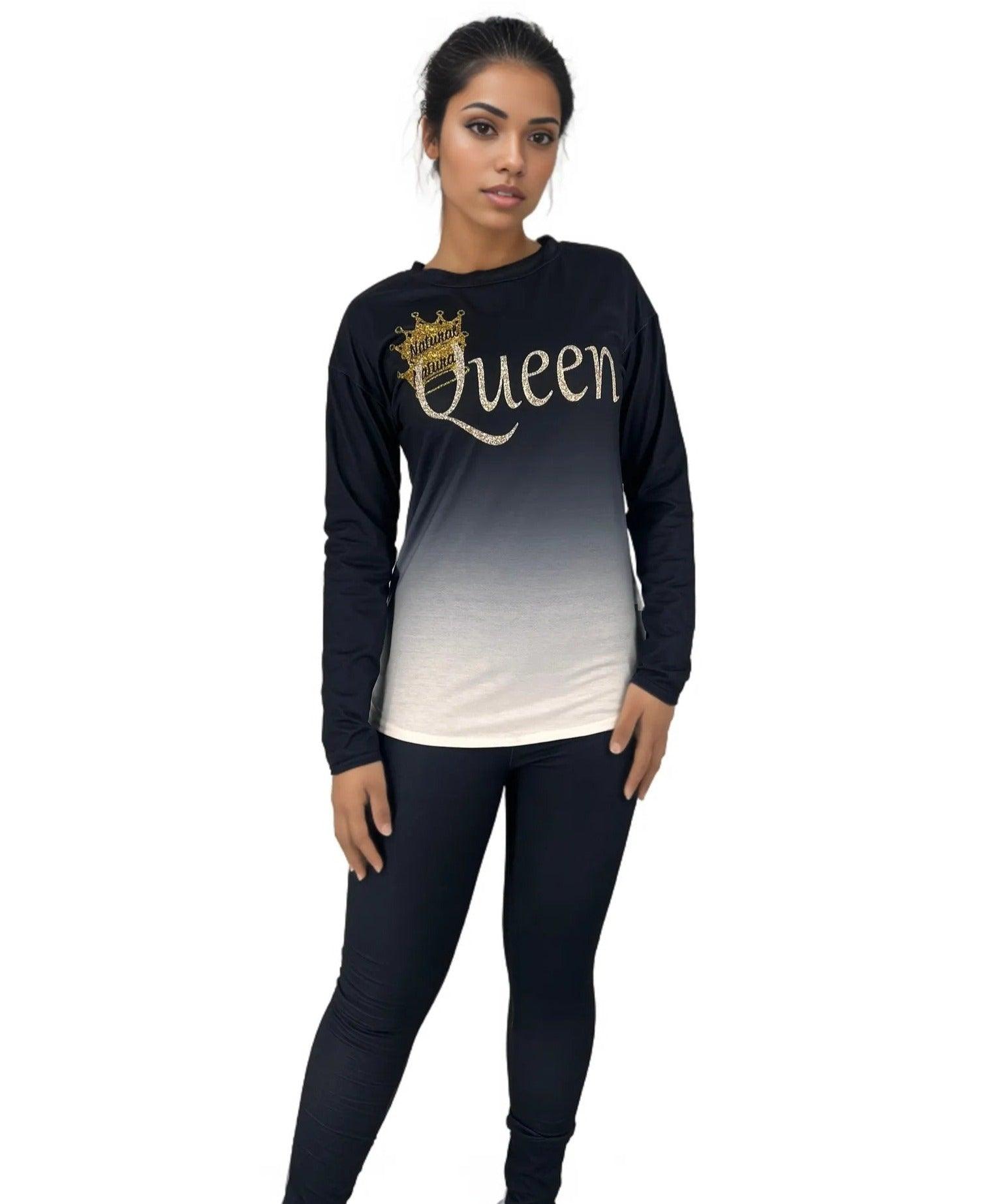 Queen Print Tracksuit Long Sleeve T-Shirt Jogging Pants - Styledd by L&M