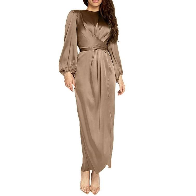 Rhinestone Flare Sleeve Maxi Dress - Styledd by L&M