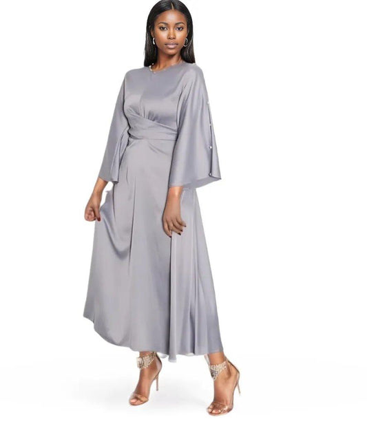 Rhinestone Flare Sleeve Maxi Dress - Styledd by L&M