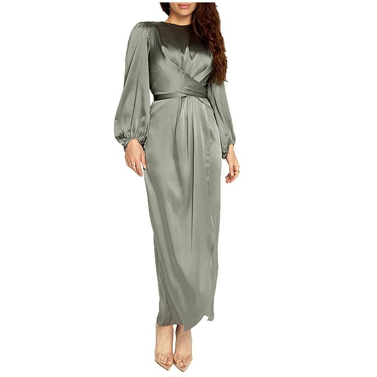 Rhinestone Flare Sleeve Maxi Dress - Styledd by L&M