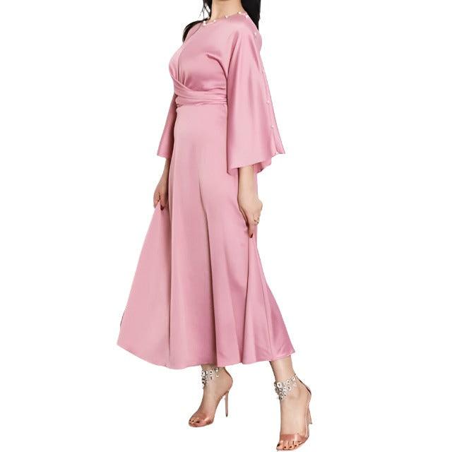 Rhinestone Flare Sleeve Maxi Dress - Styledd by L&M