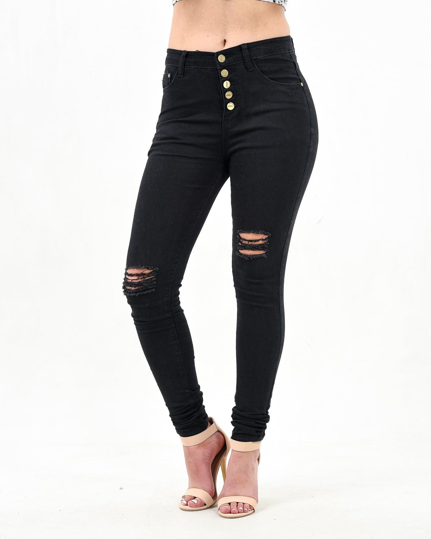 Ripped Cut Out Skinny Jeans ST36 - Styledd by L&M