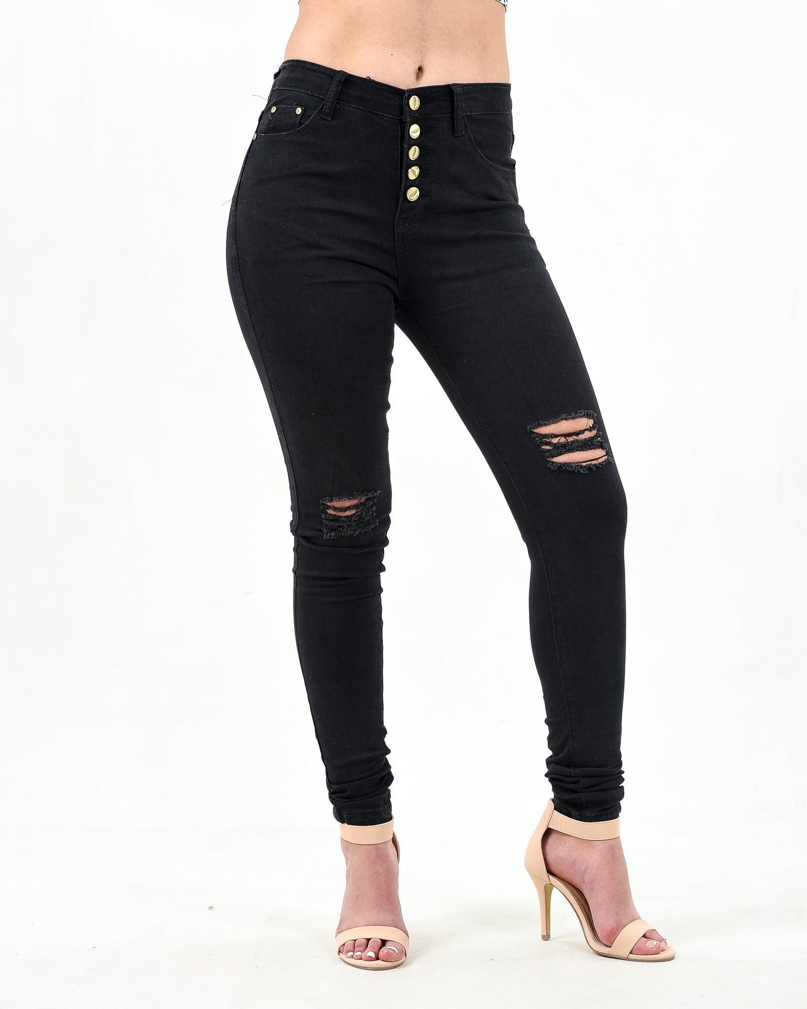 Ripped Cut Out Skinny Jeans ST36 - Styledd by L&M